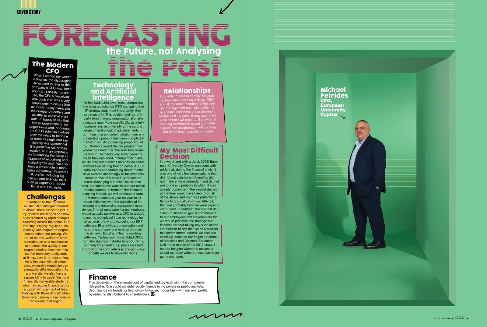 Editorial Photography – GOLD Magazine Issue 217 – Hail to the Chief Financial Officer