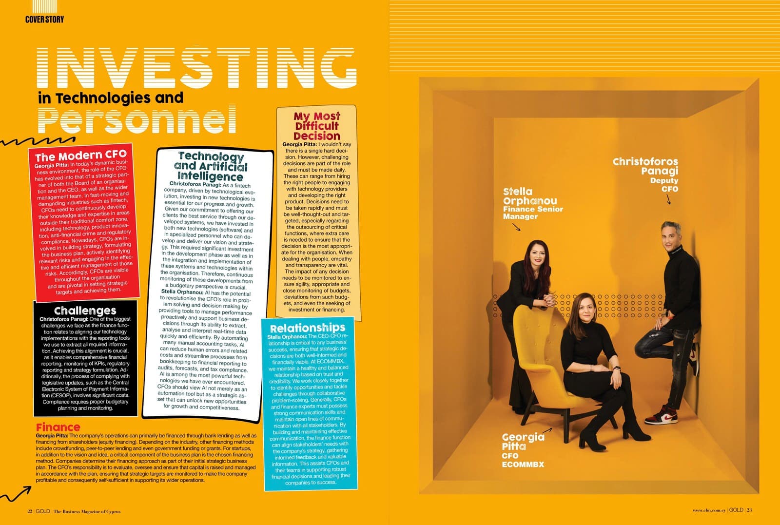 Editorial Photography – GOLD Magazine Issue 217 – Hail to the Chief Financial Officer