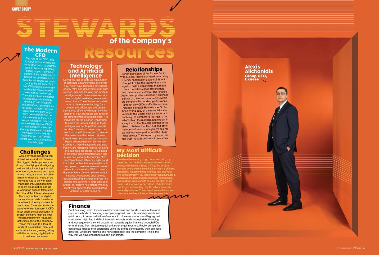 Editorial Photography – GOLD Magazine Issue 217 – Hail to the Chief Financial Officer