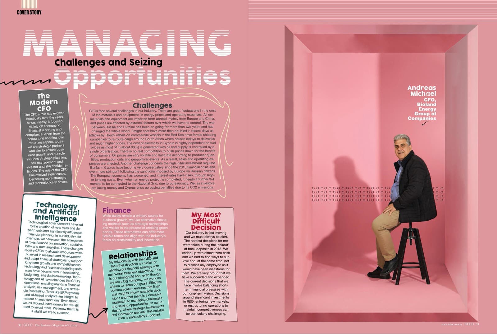 Editorial Photography – GOLD Magazine Issue 217 – Hail to the Chief Financial Officer
